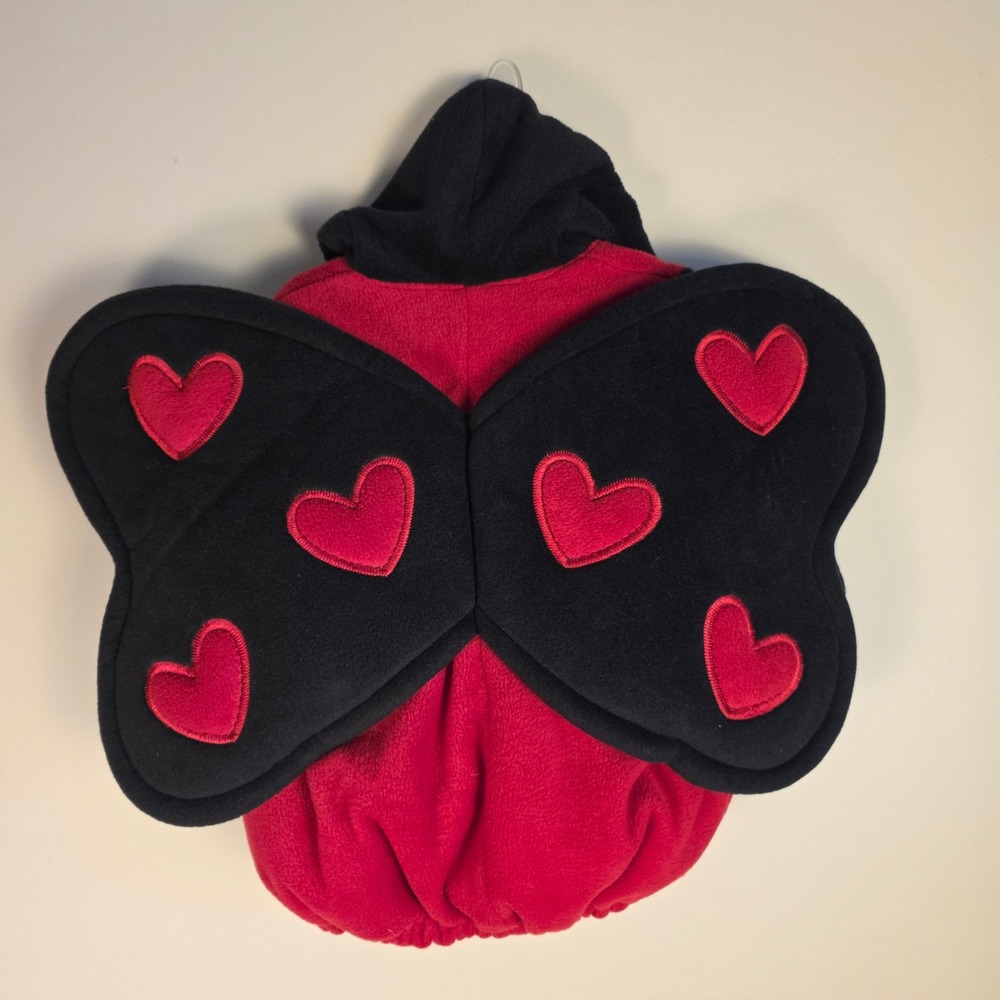 Old Navy Ladybug Costume Toddler 2T-3T Fleece Hooded Heart Wings Halloween Bug - Picture 4 of 10